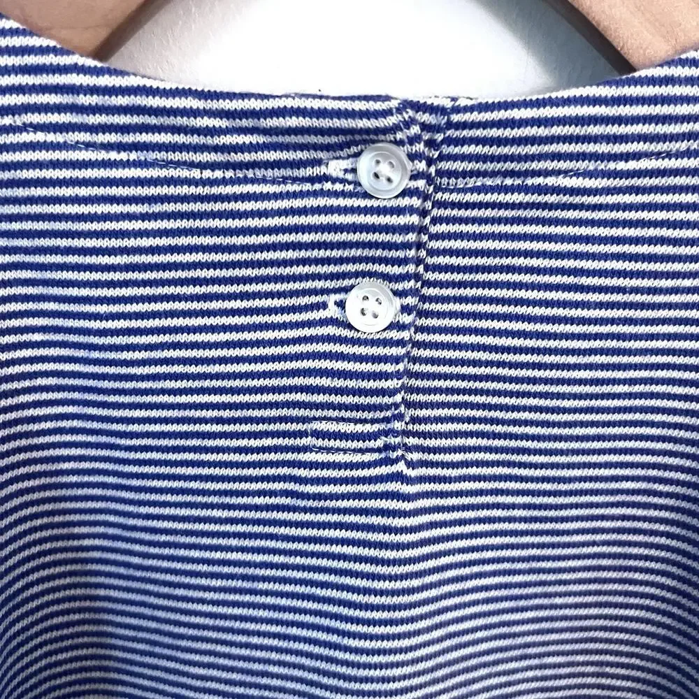 Gap Kids Long Sleeve Striped Shirt NWT Size 5 Blue White Cotton Kangaroo Pocket